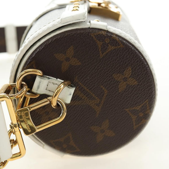 LOUIS VUITTON Monogram Papillon Trunk Shoulder Bag White M81485 LV Auth 184393SM