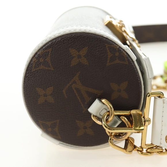 LOUIS VUITTON Monogram Papillon Trunk Shoulder Bag White M81485 LV Auth 184393SM