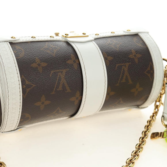 LOUIS VUITTON Monogram Papillon Trunk Shoulder Bag White M81485 LV Auth 184393SM