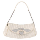 Christian Dior Trotter Canvas Romantic Chain Bag PVC White Silver Auth 184394SAM-13