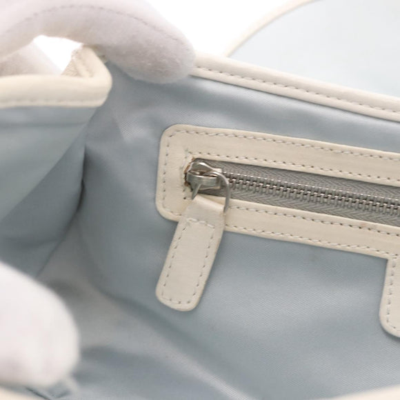 Christian Dior Trotter Canvas Romantic Chain Bag PVC White Silver Auth 184394SAM