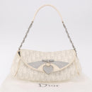 Christian Dior Trotter Canvas Romantic Chain Bag PVC White Silver Auth 184394SAM-12