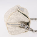 Christian Dior Trotter Canvas Romantic Chain Bag PVC White Silver Auth 184394SAM-3