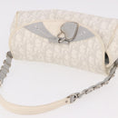 Christian Dior Trotter Canvas Romantic Chain Bag PVC White Silver Auth 184394SAM-6