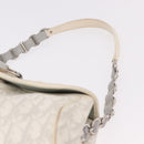 Christian Dior Trotter Canvas Romantic Chain Bag PVC White Silver Auth 184394SAM-8