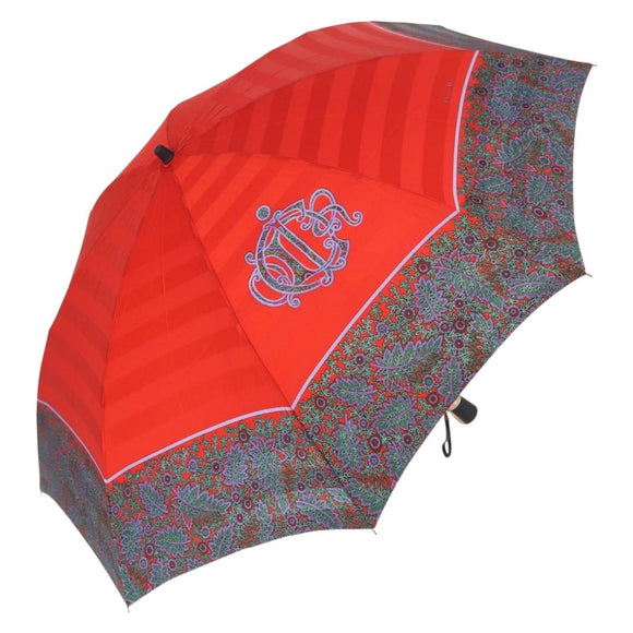 Christian Dior Folding Umbrella Polyester Made by Kanebo Red Gold Auth 184395M