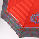 Christian Dior Folding Umbrella Polyester Made by Kanebo Red Gold Auth 184395M-5