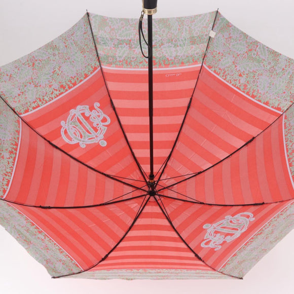 Christian Dior Folding Umbrella Polyester Made by Kanebo Red Gold Auth 184395M