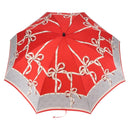 Christian Dior Folding Umbrella Polyester Made by Kanebo Red Gold Auth 184396M-2
