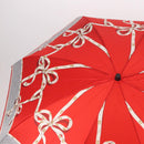 Christian Dior Folding Umbrella Polyester Made by Kanebo Red Gold Auth 184396M-3