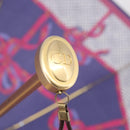 Christian Dior Folding Umbrella Polyester Made by Kanebo Navy Gold Auth 184397M-10