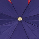 Christian Dior Folding Umbrella Polyester Made by Kanebo Navy Gold Auth 184397M-3