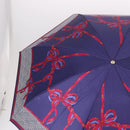 Christian Dior Folding Umbrella Polyester Made by Kanebo Navy Gold Auth 184397M-4