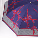 Christian Dior Folding Umbrella Polyester Made by Kanebo Navy Gold Auth 184397M-6