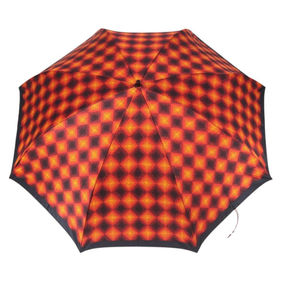 SAINT LAURENT Folding Umbrella Polyester Red Gold Auth 184398M