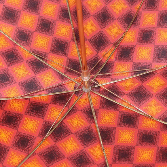 SAINT LAURENT Folding Umbrella Polyester Red Gold Auth 184398M