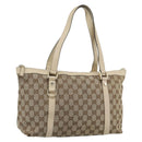 GUCCI GG Canvas Abbey Tote Bag Beige Gold 141470 Auth 184405-1