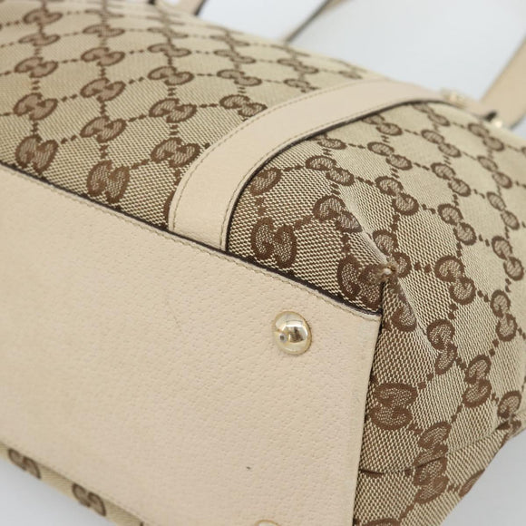 GUCCI GG Canvas Abbey Tote Bag Beige Gold 141470 Auth 184405