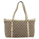 GUCCI GG Canvas Abbey Tote Bag Beige Gold 141470 Auth 184405-2