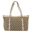 GUCCI GG Canvas Abbey Tote Bag Beige Gold 141470 Auth 184405-3