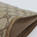 GUCCI GG Supreme Web Sherry Line Clutch Bag PVC Beige Gold 89 01 030 Auth 184406-8
