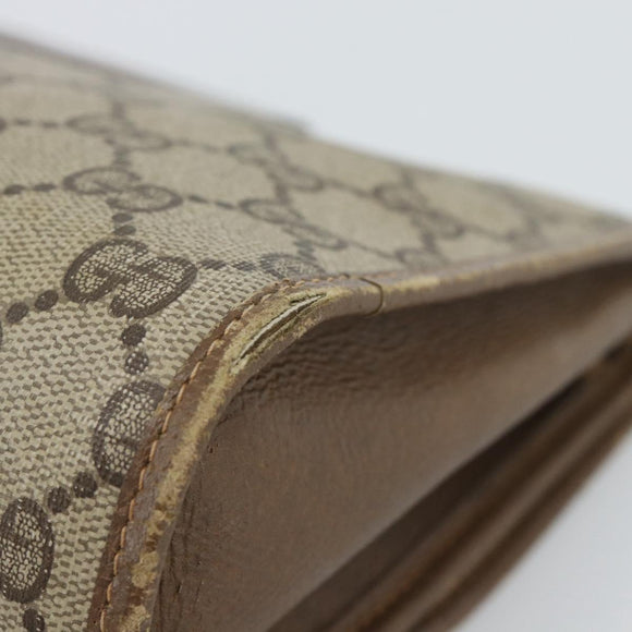 GUCCI GG Supreme Web Sherry Line Clutch Bag PVC Beige Gold 89 01 030 Auth 184406