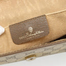 GUCCI GG Supreme Web Sherry Line Clutch Bag PVC Beige Gold 89 01 030 Auth 184406-9