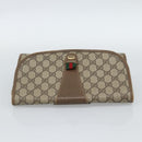 GUCCI GG Supreme Web Sherry Line Clutch Bag PVC Beige Gold 89 01 030 Auth 184406-5