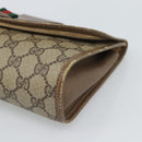 GUCCI GG Supreme Web Sherry Line Clutch Bag PVC Beige Gold 89 01 030 Auth 184406-7