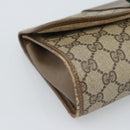 GUCCI GG Supreme Web Sherry Line Clutch Bag PVC Beige Gold 89 01 030 Auth 184406-14