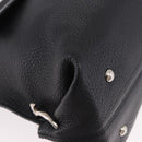 Salvatore Ferragamo Hand Bag Leather 2way Black Silver Auth 184407V-12
