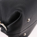 Salvatore Ferragamo Hand Bag Leather 2way Black Silver Auth 184407V-14