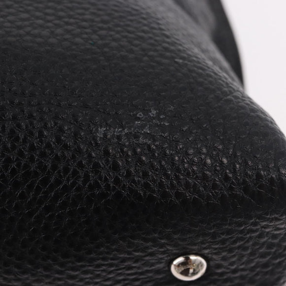 Salvatore Ferragamo Hand Bag Leather 2way Black Silver Auth 184407V