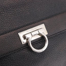 Salvatore Ferragamo Hand Bag Leather 2way Black Silver Auth 184407V-17