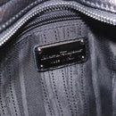 Salvatore Ferragamo Hand Bag Leather 2way Black Silver Auth 184407V-21