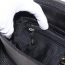 Salvatore Ferragamo Hand Bag Leather 2way Black Silver Auth 184407V-25