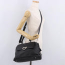 Salvatore Ferragamo Hand Bag Leather 2way Black Silver Auth 184407V-29
