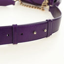 BVLGARI Serpenti Cabochon Cross Body Bag Leather Purple Gold Auth 184409SAM-9