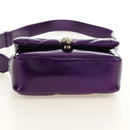 BVLGARI Serpenti Cabochon Cross Body Bag Leather Purple Gold Auth 184409SAM-5