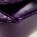 BVLGARI Serpenti Cabochon Cross Body Bag Leather Purple Gold Auth 184409SAM-16