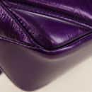 BVLGARI Serpenti Cabochon Cross Body Bag Leather Purple Gold Auth 184409SAM-18