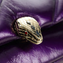 BVLGARI Serpenti Cabochon Cross Body Bag Leather Purple Gold Auth 184409SAM-20