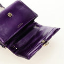 BVLGARI Serpenti Cabochon Cross Body Bag Leather Purple Gold Auth 184409SAM-21