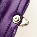 BVLGARI Serpenti Cabochon Cross Body Bag Leather Purple Gold Auth 184409SAM-22