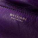 BVLGARI Serpenti Cabochon Cross Body Bag Leather Purple Gold Auth 184409SAM-23