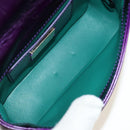 BVLGARI Serpenti Cabochon Cross Body Bag Leather Purple Gold Auth 184409SAM-11