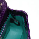 BVLGARI Serpenti Cabochon Cross Body Bag Leather Purple Gold Auth 184409SAM-25