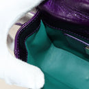 BVLGARI Serpenti Cabochon Cross Body Bag Leather Purple Gold Auth 184409SAM-26