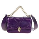 BVLGARI Serpenti Cabochon Cross Body Bag Leather Purple Gold Auth 184409SAM-13