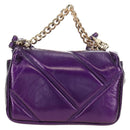 BVLGARI Serpenti Cabochon Cross Body Bag Leather Purple Gold Auth 184409SAM-2